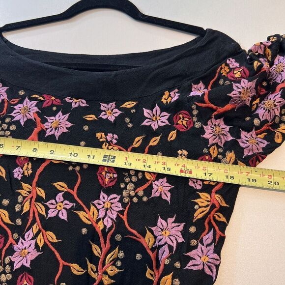 Harari Blouse Women’s Small Multicolor Floral Embroidered Artsy Forest Fairy - Picture 8 of 10